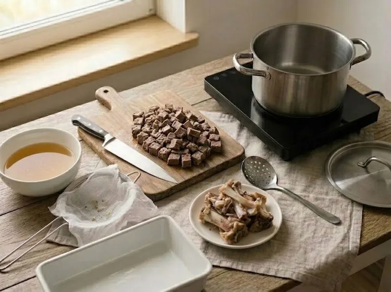 Разберите мясо