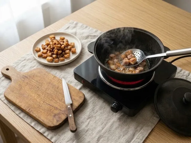 Подрумяньте мясо