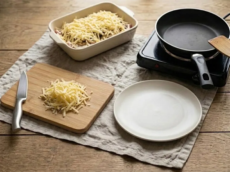 Покройте соусом и сыром