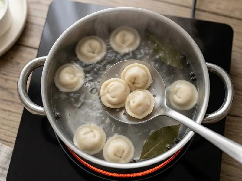 Сварите пельмени