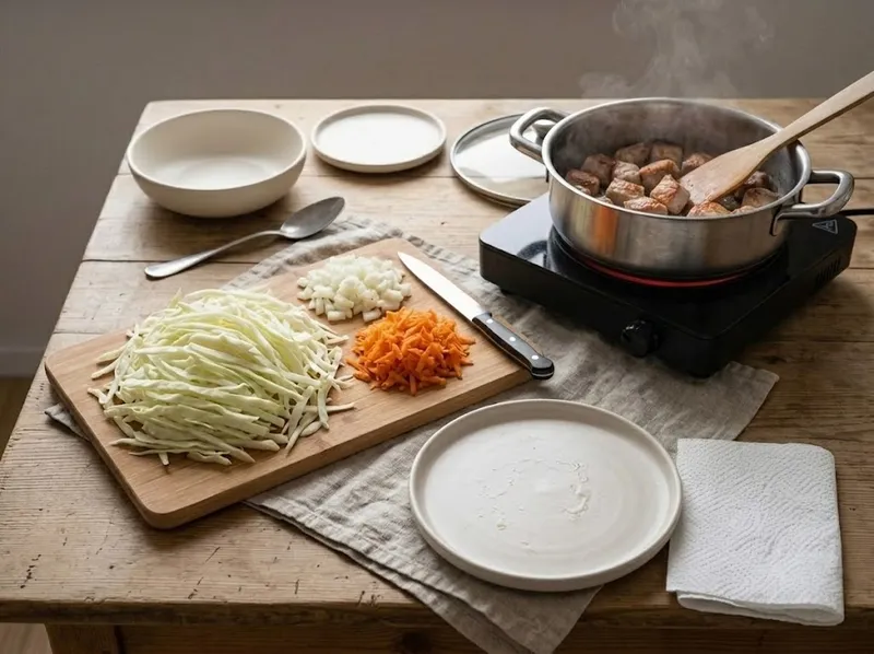 Обжарьте мясо